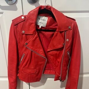 Walter Baker Women's Bold Red Leather Biker Jacket